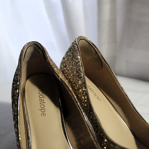 Modatope Gold Glitter Stiletto Heels, Size 6, EUC - Picture 8 of 8